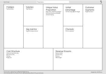 project canvas tool and template